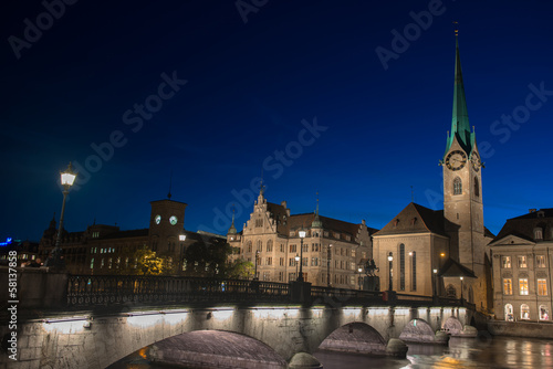 Zurich at night photo