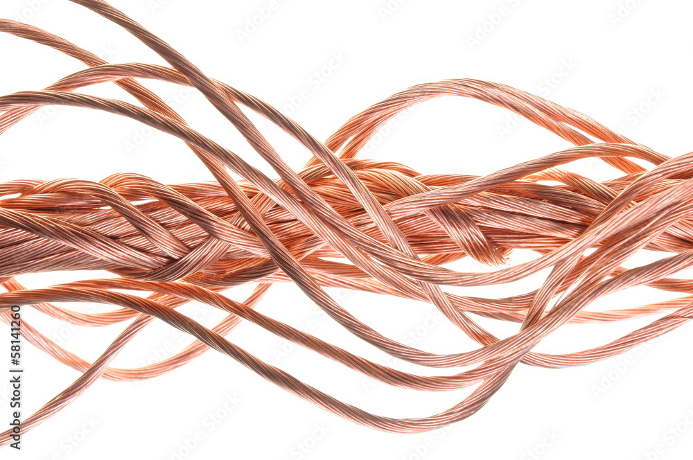 Red copper wire symbol of power transmission Red copper wire symbol of power transmission