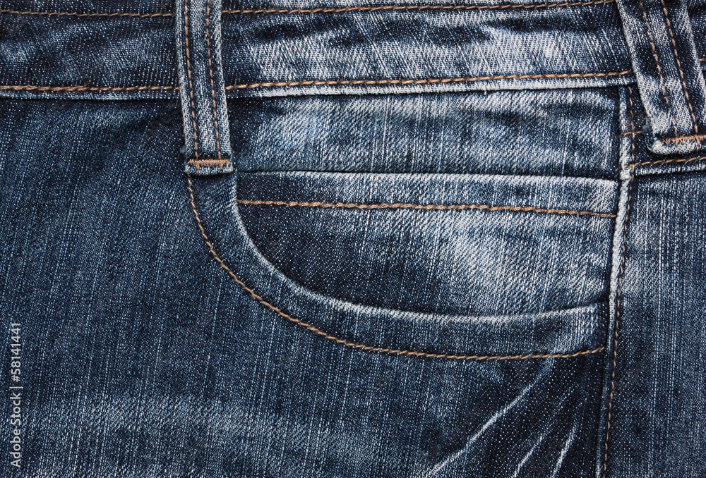 close up fancy washed blue jeans pocket close up fancy washed blue jeans pocket