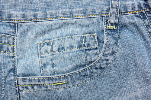 close up blue jeans pocket