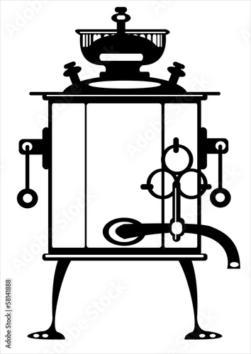 vector illustration samovar on white background