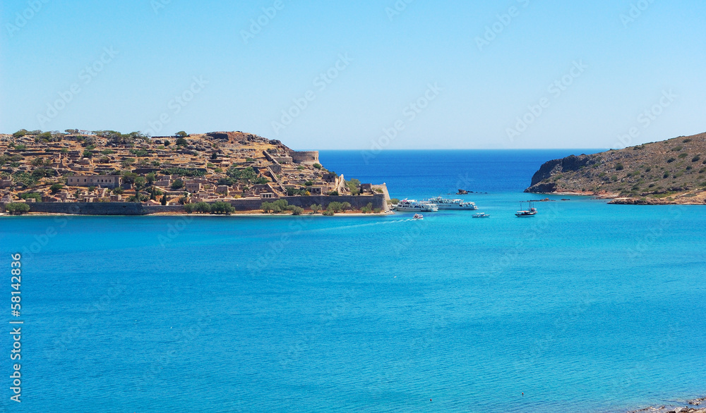 The view on Spinalonga Island, Crete, Greece