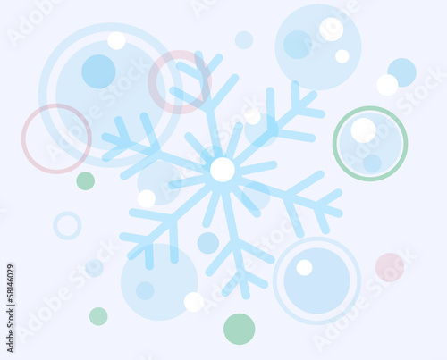 abstract christmas snow flake and balls