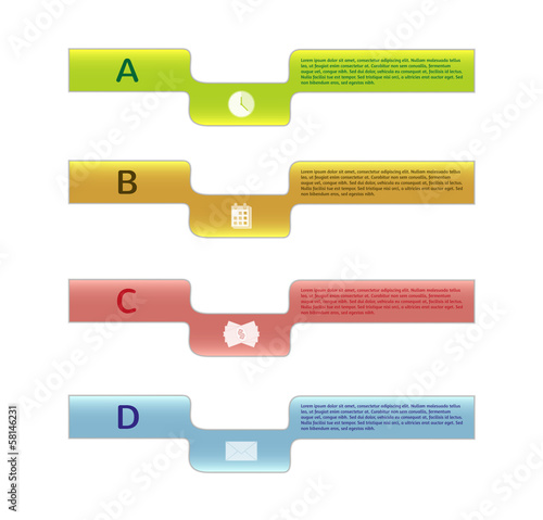 four labels with informations