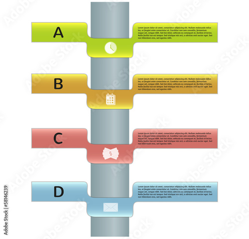 four labels with informations