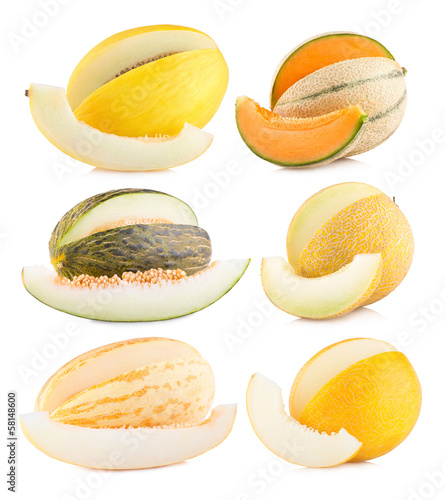 collection of 6 different melon images