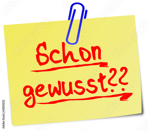 Schon gewusst? Notiz gelb  #131109-svg01