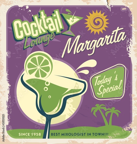 Retro poster design for one of the popular cocktails