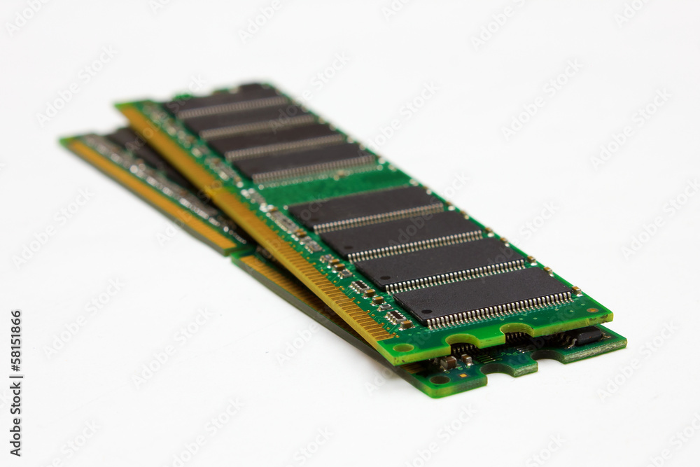DDR RAM modules, isolated on a white background DDR RAM modules, isolated on a white background