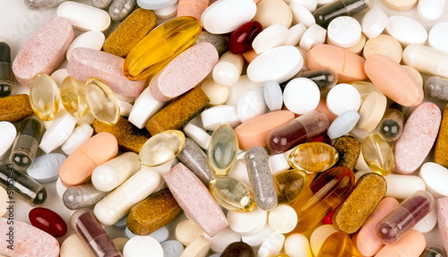 Vitamin Supplement Pills Capsules Pile Group Treatment Medicine photo