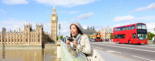 London travel banner - woman and Big Ben