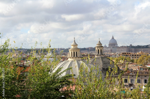 Panoramic Rome with St Peters Basilica