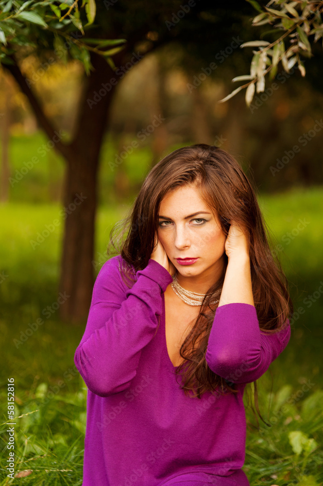 Portrait Of Young Beautiful Woman Portrait Of Young Beautiful Woman