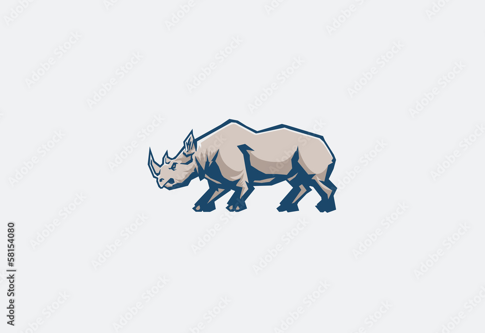 rhino mascot Stock Vector | Adobe Stock