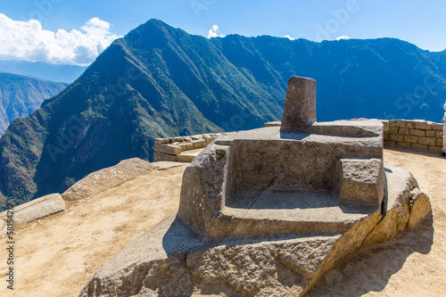 Inca Wall in Machu Picchu, Peru, South America.