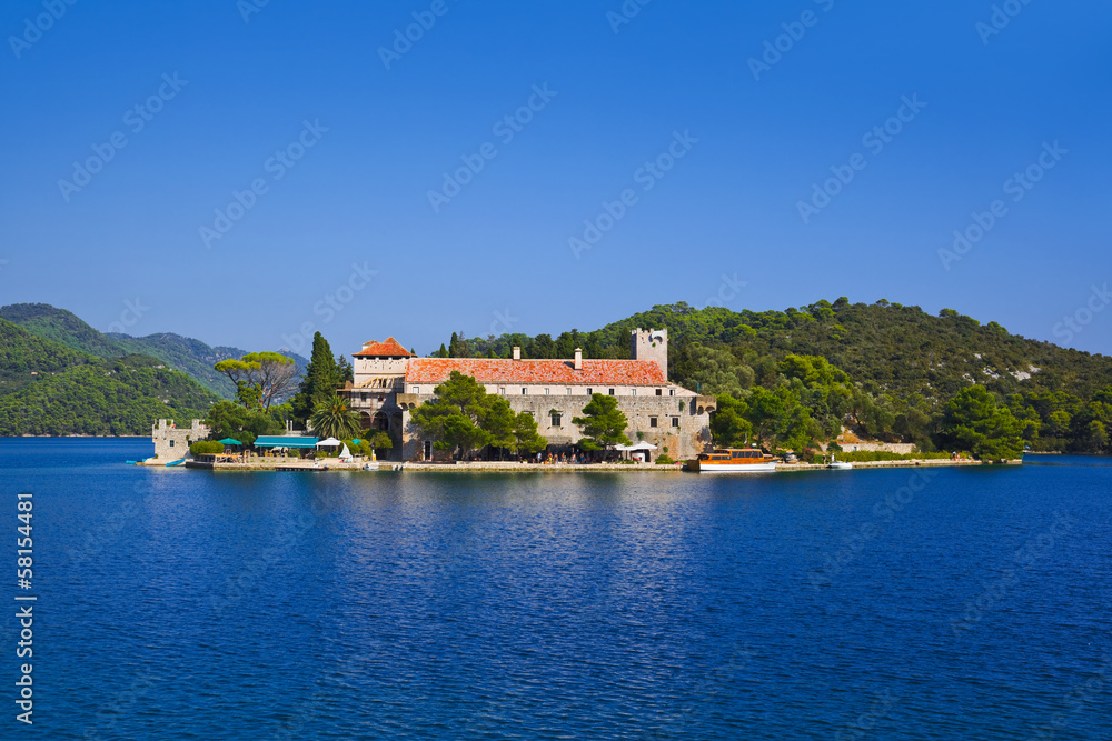 Monastery at island Mljet in Croatia