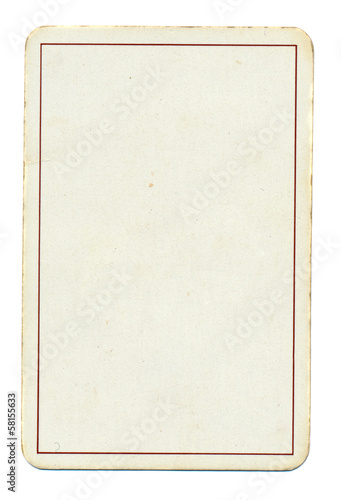 empty playing card paper background with line  isolated on white