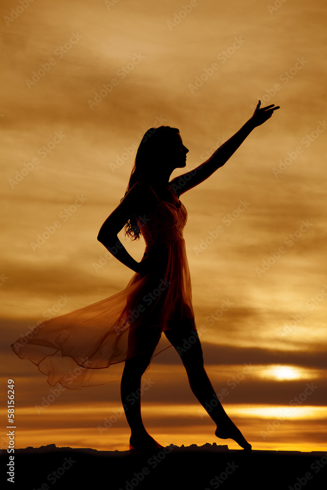 Girl Reaching Up Silhouette