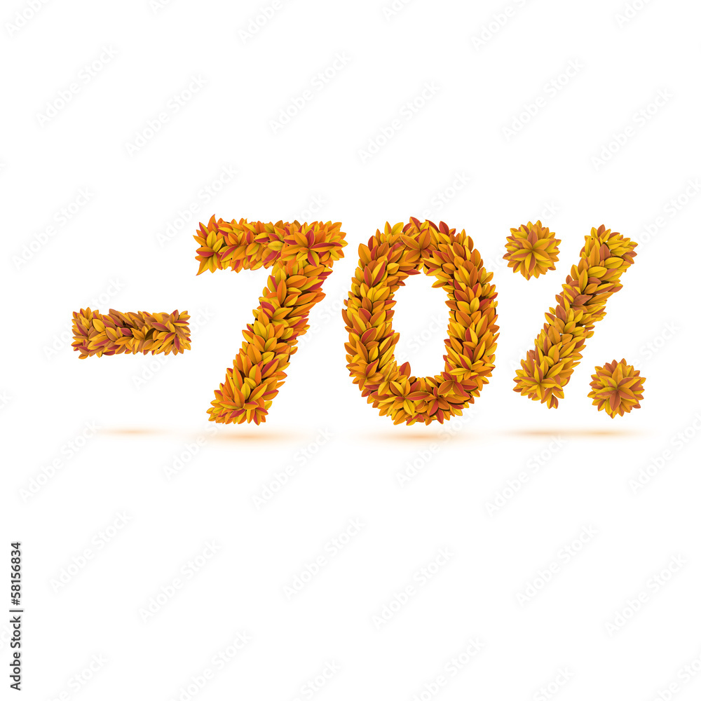 Sale number of autumn fall bright orange leaves Sale number of autumn fall bright orange leaves