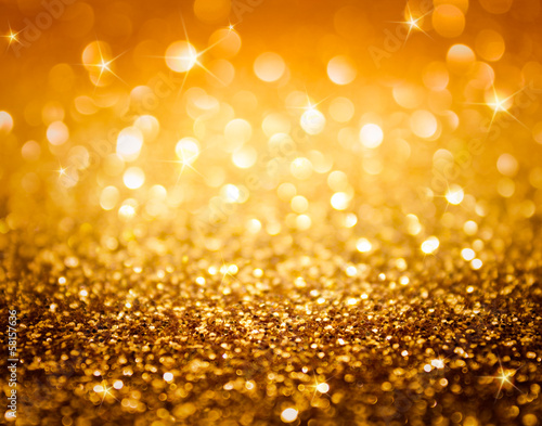 golden glitter and stars for christmas background