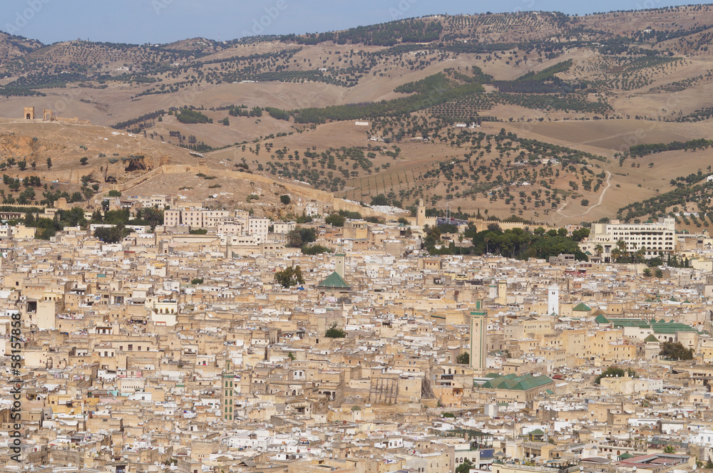 Fototapeta premium Panorama view of Fez, Morocco