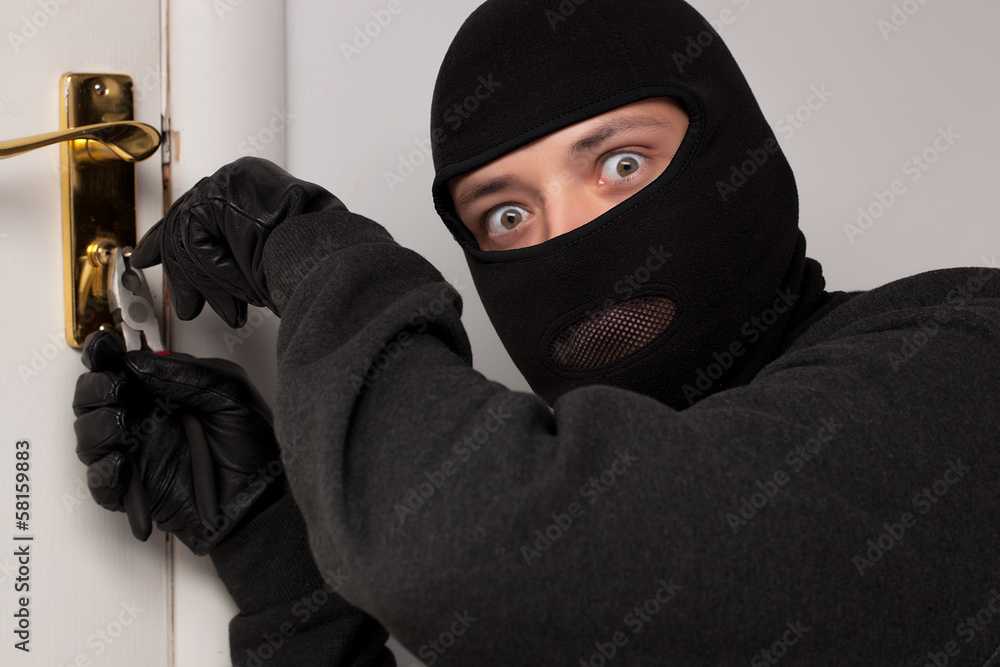 Thief Burglar opening door Thief Burglar opening door