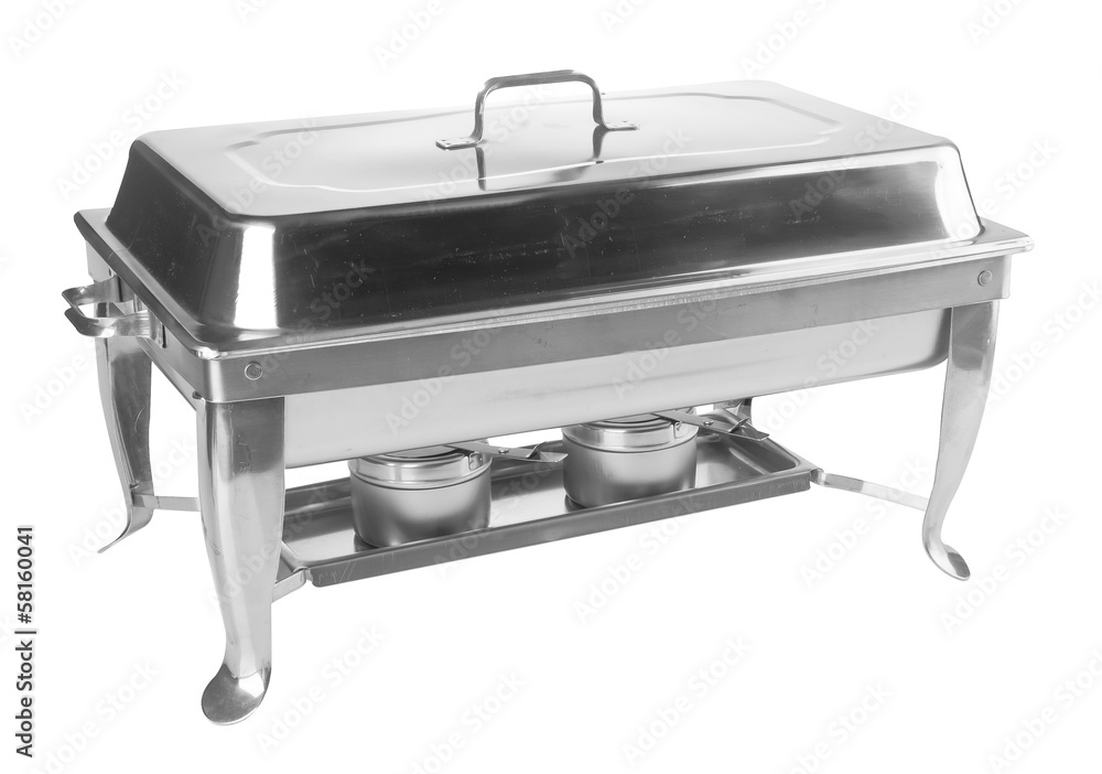 food containers, stainless steel food containers on a background