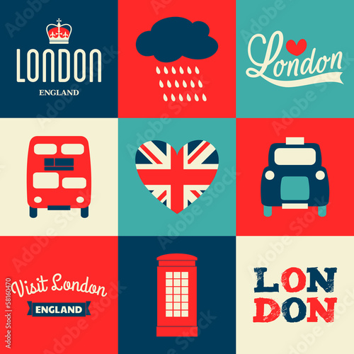 Plakat Kolekcja kart Londyn