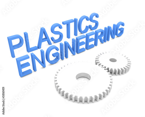 3d concept of Plastics engineering photo