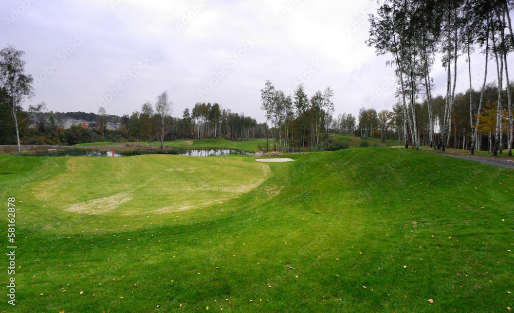 Golf course landscape view, background