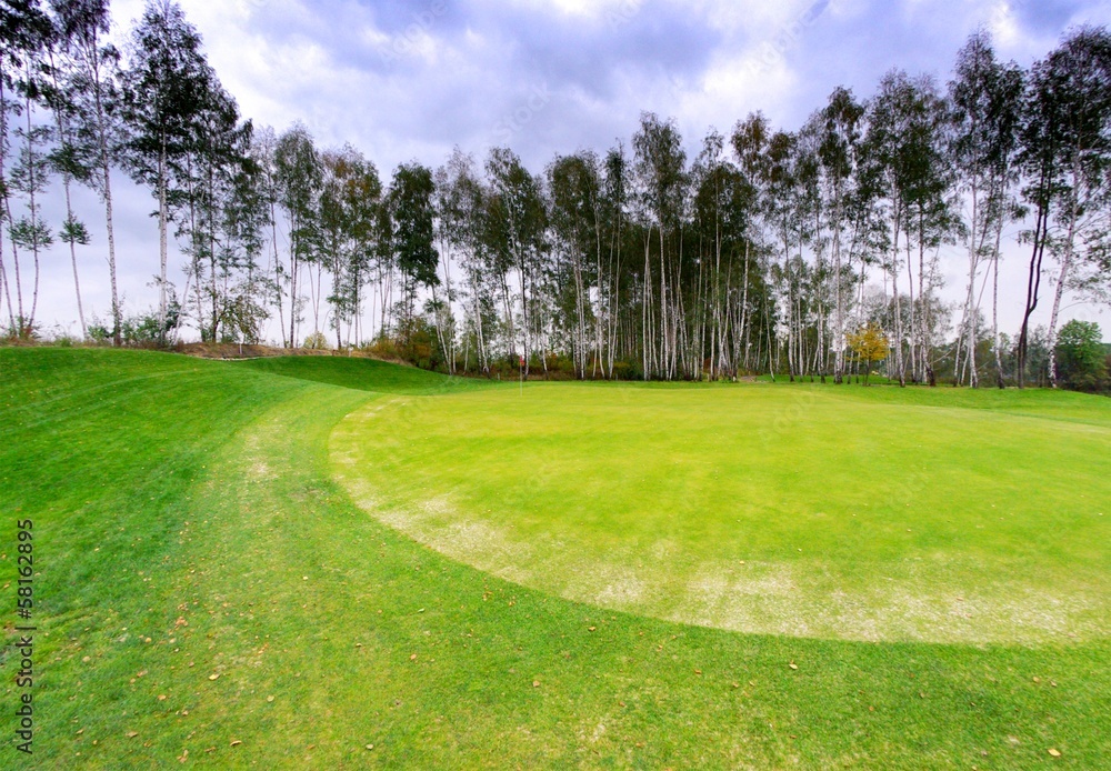Golf course landscape view, background