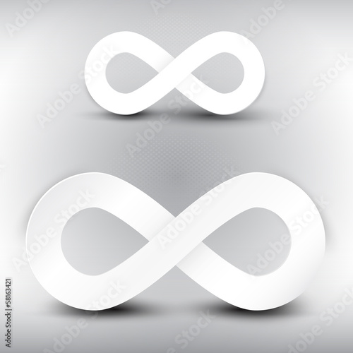 Vector paper infinity symbol on grey background