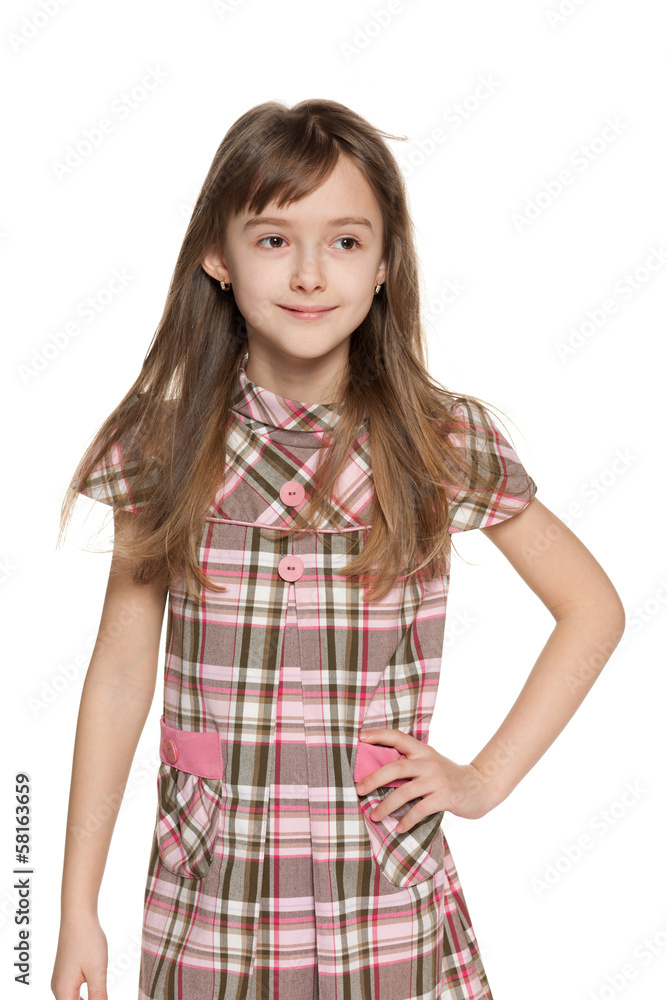 Fashion young girl on the white background Fashion young girl on the white background