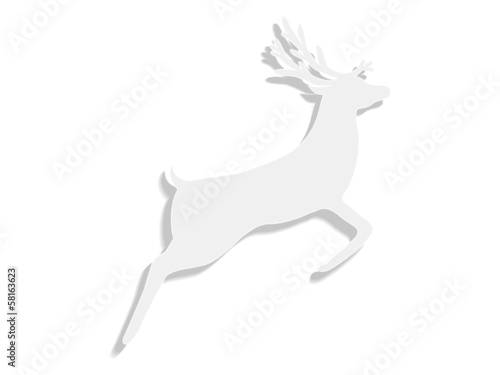 paper reindeer on a white background