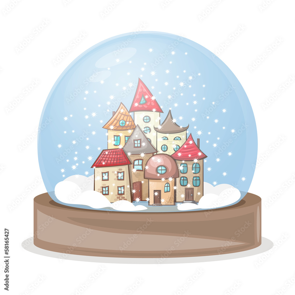 snow globe with a house snow globe with a house