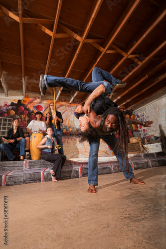 Capoeira Artists Flipping