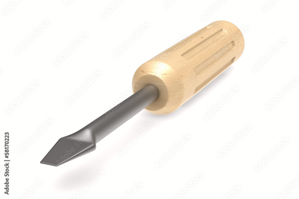 Fototapeta premium Screwdriver on white background. Isolated 3D image