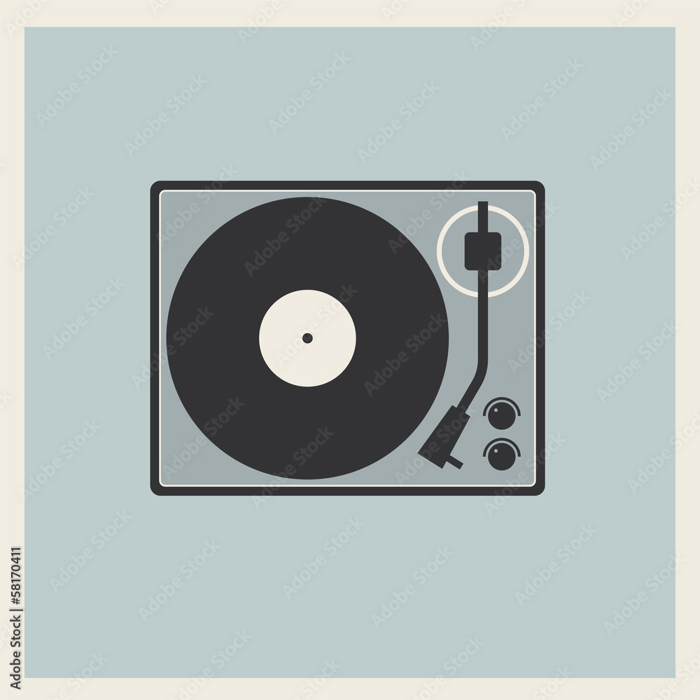 Retro turntable vinyl record player Retro turntable vinyl record player