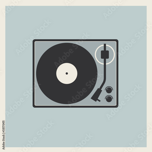 Retro turntable vinyl record player