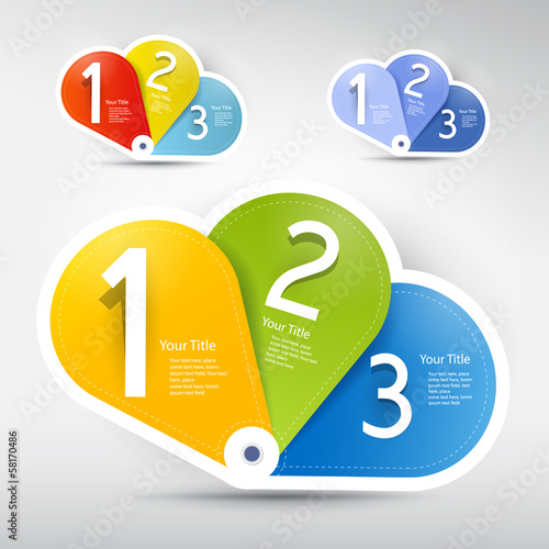 One, two, three, steps for tutorial, infographics