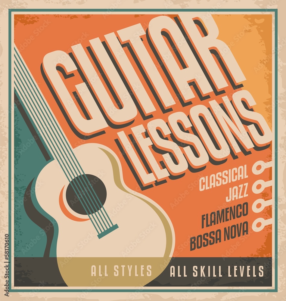 Fototapeta premium Guitar - Vintage poster design