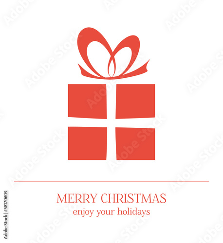 Christmas present on white