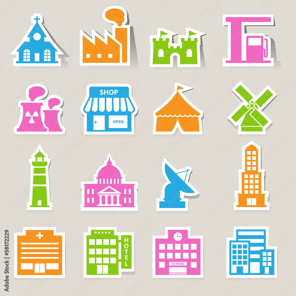 buildings icon set buildings icon set