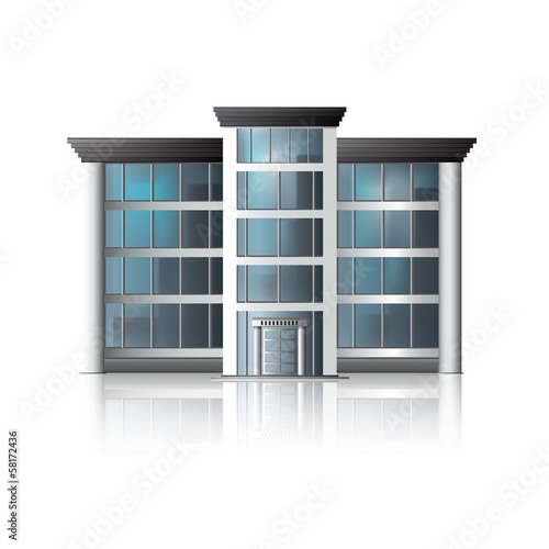 office building with reflection and input