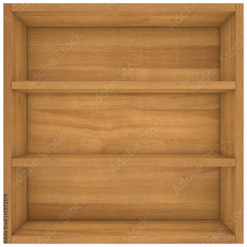 empty wooden box with shelves