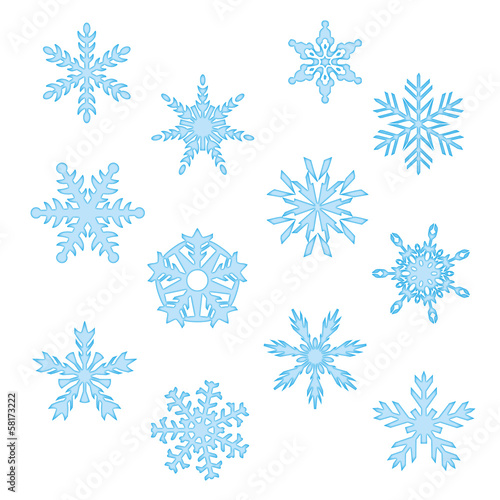 Set Eiskristall Schneeflocke Weihnachten Winter