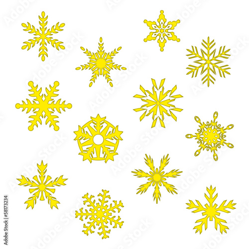 Set Eiskristall Schneeflocke Weihnachten Winter