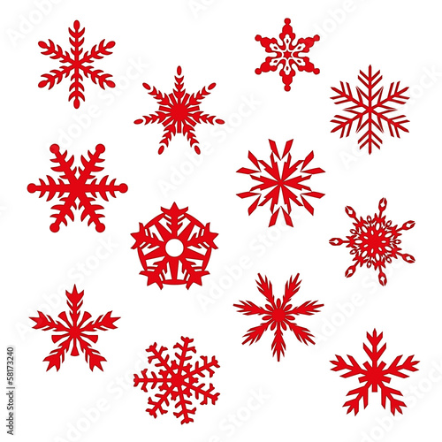 Set Eiskristall Schneeflocke Weihnachten Winter