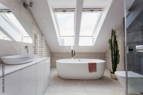 Urban apartment - bathroom at the attic