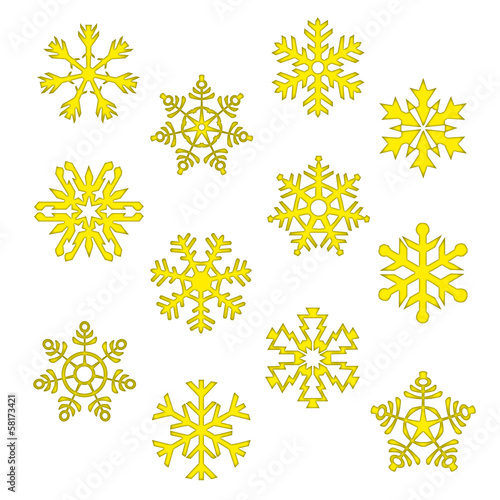 Set Eiskristall Schneeflocke Weihnachten Winter